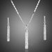 Fashion And Creative Diamond Inlaid Cylindrical Rod Earrings Necklace Set Accessories_voghion.com