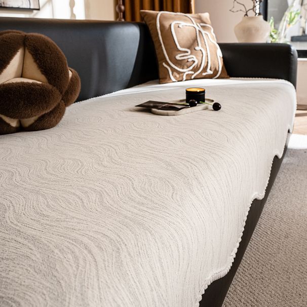 Chenille One-Piece Sectional Sofa Covers – Custom Fit For L-Shaped & Curved Couches (Non-Slip, Breathable, Modern Striped Design)_voghion.com