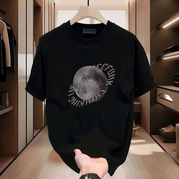 Herrenbekleidung Sommer Schwere Baumwolle All-Match-Marken-T-Shirt für Herren mit kurzen Ärmeln Rundhals Casual Halbarm-T-Shirt Top Ins_voghion.com