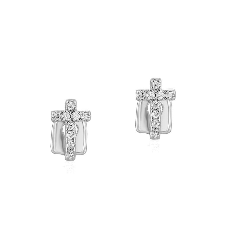 New Single Tooth Personality Gold Cross Heart Full Zircon Bracelet Halloween Grillz_voghion.com
