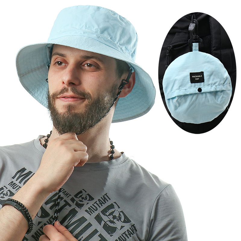 Modni CAMOLAND hitro sušeči vodoodporni nastavljivi ribiški klobuk z vrvico, poletni unisex umivalnik, zložljive kape za shranjevanje_voghion.com