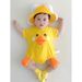 Body für Säuglinge und Kleinkinder für Jungen und Mädchen, super süße dreidimensionale kleine gelbe Entenkleidung, dünner Dreiecks-Overall, Strampler_voghion.com