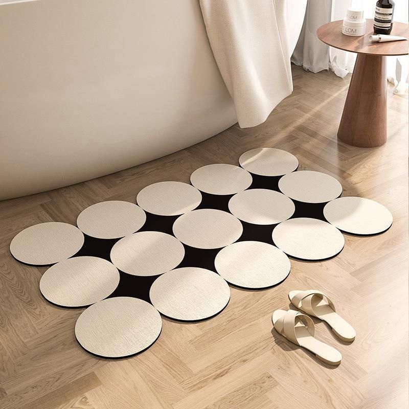 Cream Style Entrance Anti-Slip Home Diatomaceous Earth Bathroom Toilet Door Absorbent Foot Mat_voghion.com