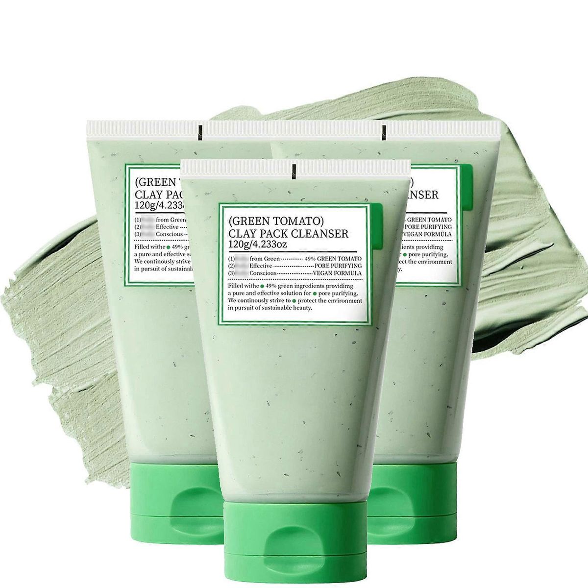 1-3 maschere detergenti all'argilla di pomodoro verde, purificanti con il 49% di estratto di pomodoro verde 2024 NUOVO_voghion.com