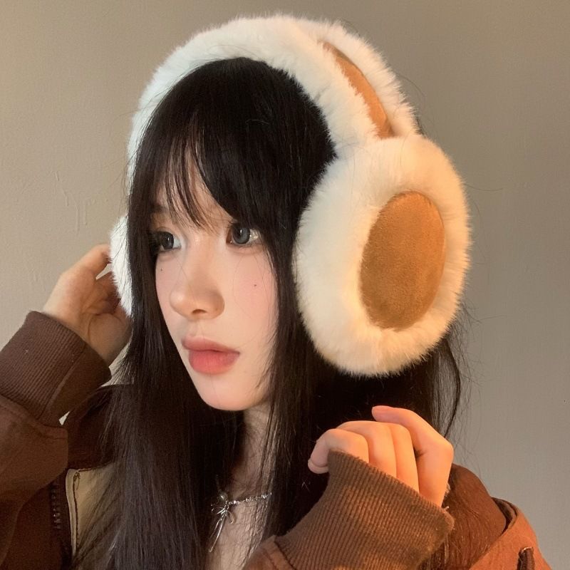 Paraorecchie in pelle scamosciata e peluche per donna, invernali, più caldi paraorecchie in velluto, per ciclismo, antifreddo, paraorecchie, copriorecchie Tide_voghion.com