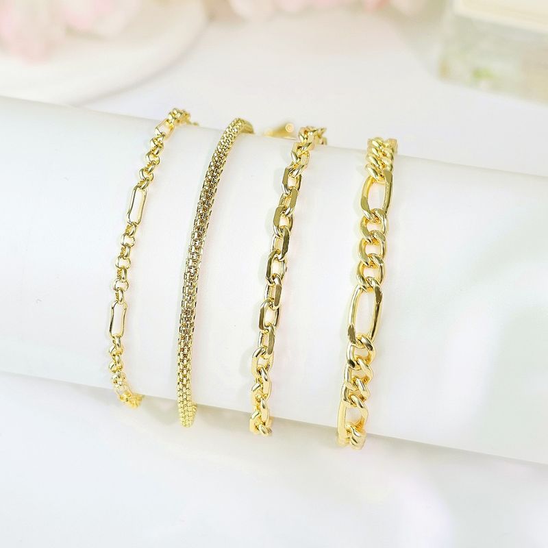 Set di gioielli in stile INS, bracciale placcato oro in rame Miami per donna, catena cubana_voghion.com