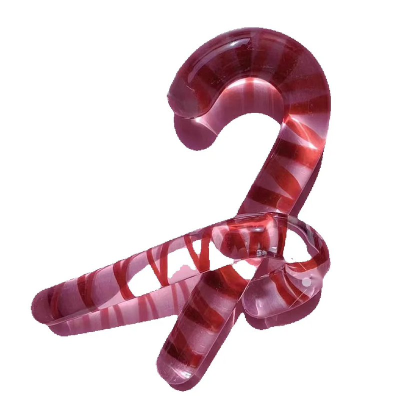Christmas Candy Cane Taste Women Crystal Fairy Glass Masturbation Stick For Adults_voghion.com