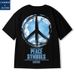 C&JOversize Fashion Plus Anti War Print Loose ins T-shirt met korte mouwen voor heren Trend 2023 Halve mouw_voghion.com