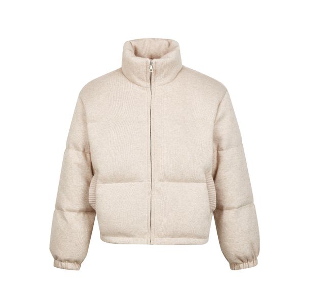 Piumino in piuma d'anatra bianca per uomo e donna, cappotto invernale leggero e caldo, stile minimalista casual oversize, lunghezza media con collo alto_voghion.com