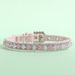Set Pink Square Collar Small Cat Green Zircon Leash Dog Chain_voghion.com