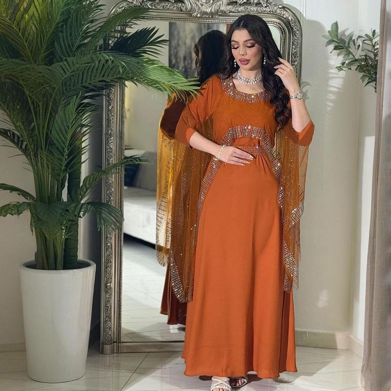 Vêtements pour femmes Dubaï Vêtements pour femmes arabes Abaya Robe diamant Robe de soirée Robe_voghion.com