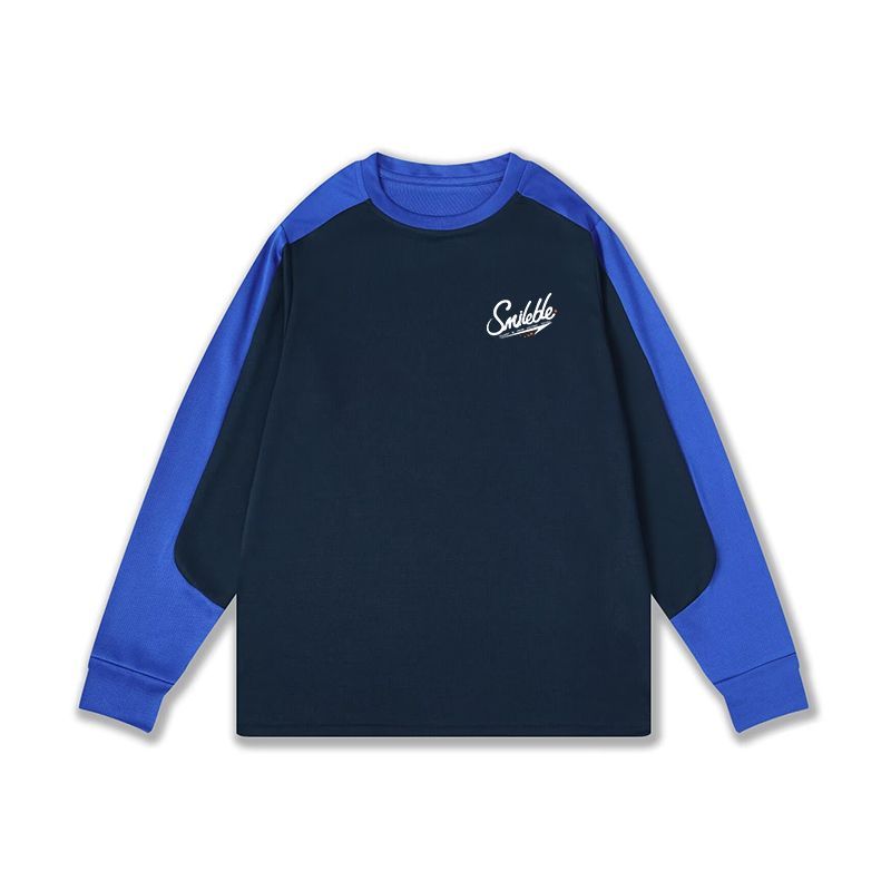 Camiseta fina americana de manga larga con bloques de color para entrenamiento de baloncesto, secado rápido, suelta._voghion.com