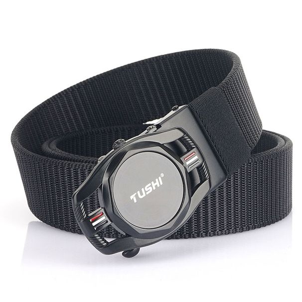 Automatische heren leren riem tandloze legering gesp nylon geweven riem outdoor tactische casual canvas riem groothandel_voghion.com