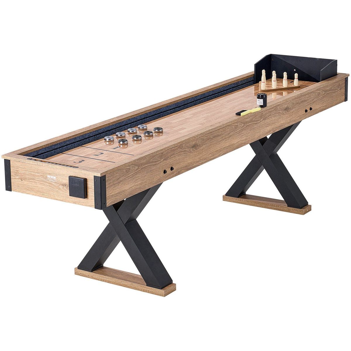 VEVOR 9 Ft Shuffleboard Table 2 In 1 Shuffleboard And Bowling Combo Game Set_voghion.com