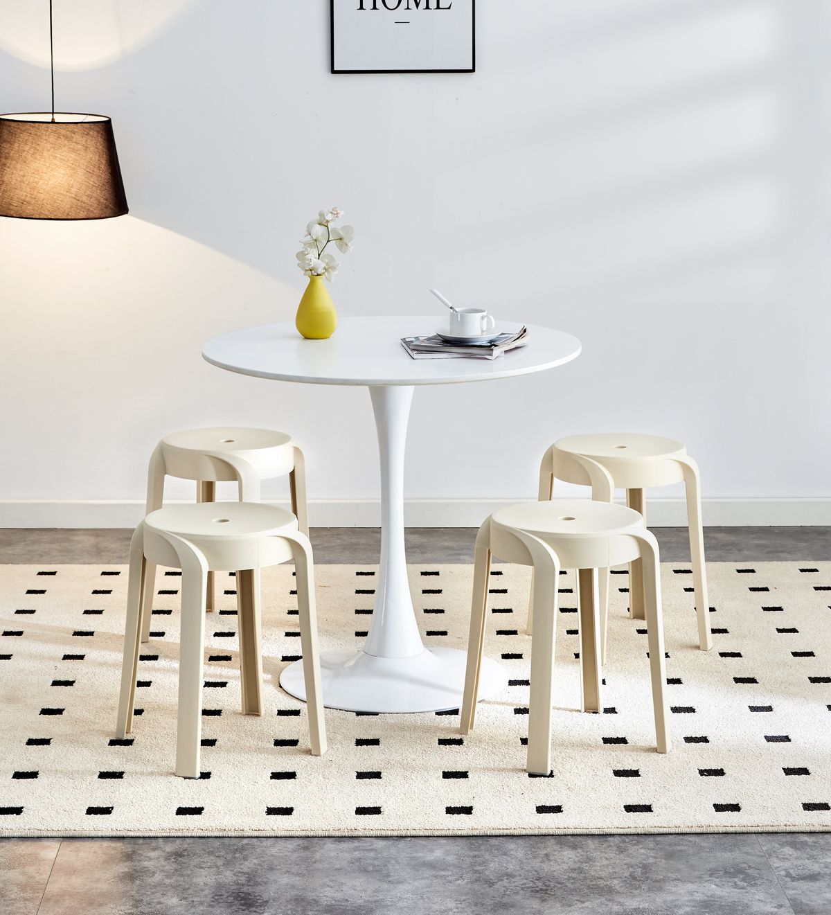 6 Pack Stackable Classroom Stools Plastic Stools Nesting Stools Colorful Round Stools Indoor Outdoor Flexible Seating Decorative Stools Chairs For Home Office School Classroom Beige_voghion.com