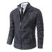 2024 autumn and winter new solid color cardigan jacket men's casual slim fit stand up collar knitted sweater_voghion.com