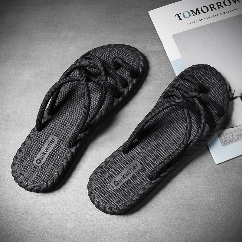 Letní protiskluzová měkká podrážka Neformální trendy oblečení Odolné a módní vycházkové plážové pantofle_voghion.com