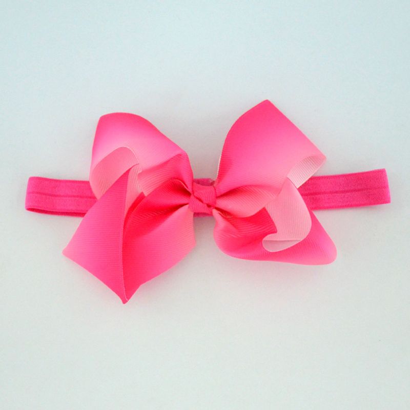 European And American Children's Hair Accessories Gradient Color Bow Headband Ribbed Ribbon Button Knot Baby Headband Headdress_voghion.com