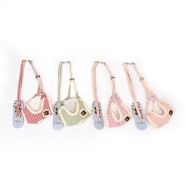 Internet Celebrity Breathable Harness Pet Cartoon Mesh Dog Walking Leash Printed_voghion.com