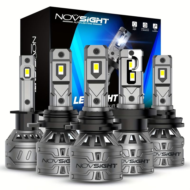 NOVSIGHT N61 Series Car Headlight Bulbs 9005 9006 9012 H1 H11 H3 H4 H7 13000LM 60W 6500K Built-in Fan Design_voghion.com