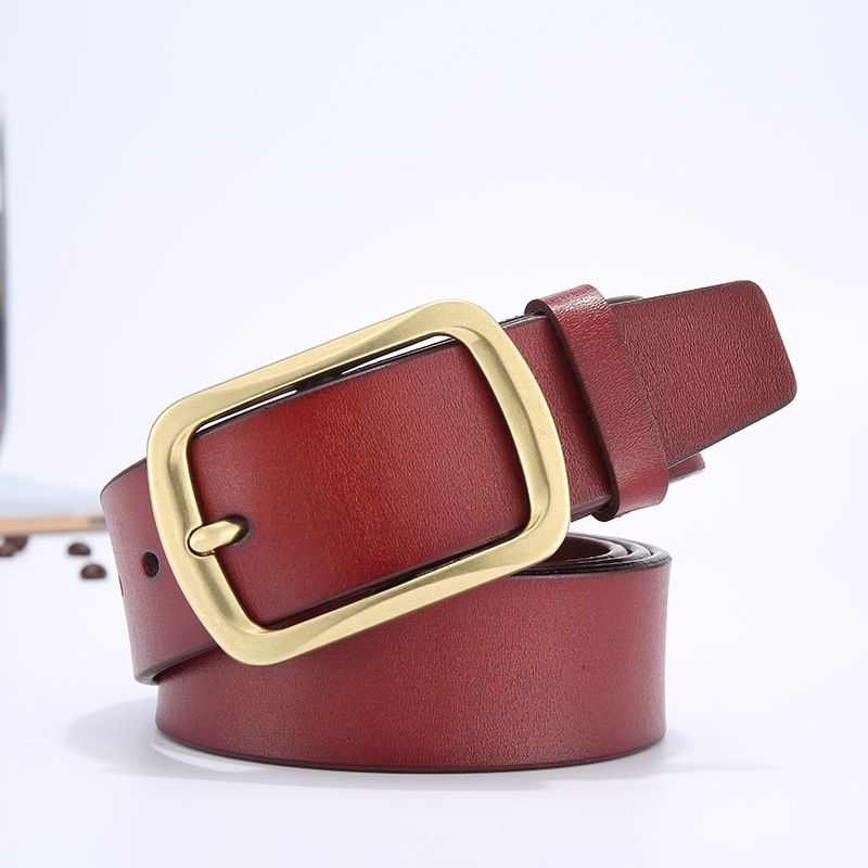 Hot sale retro pin buckle belt genuine leather belt middle aged business leather young men's belt_voghion.com