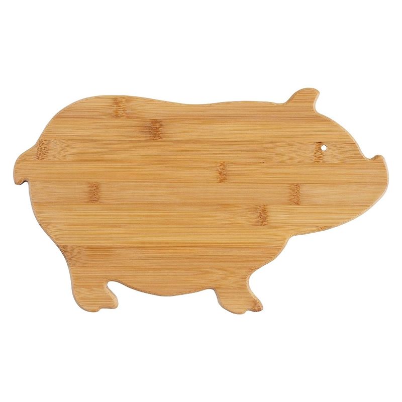 Shaped Bamboo Serving And Cutting Children's Cartoon Pig Shape Chopping Board_voghion.com