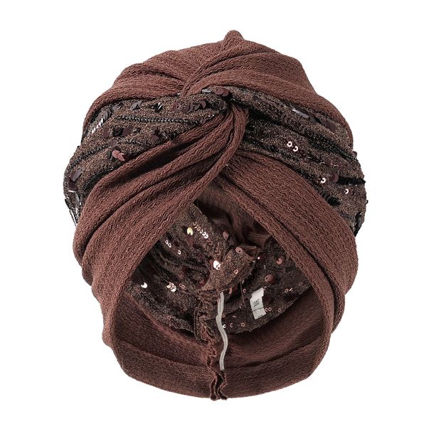 Men's Hats New Spring And Summer Fashion All Match Simple Indian Hat Cross Solid Color Sequin Flower Turban Hat Pleated Ethnic Hat_voghion.com