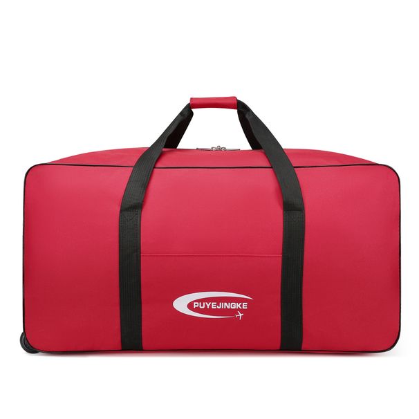 Ultra-light and large-capacity aviation checked bag Oxford cloth folding travel bag with wheels for moving, studying abroad and going abroad_voghion.com