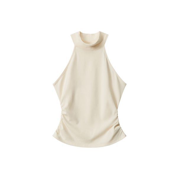 HeyHenry Spice Girl Halbrollkragenpullover Unregelmäßige ärmellose Weste Damen Sommer Taille Skinny Top_voghion.com