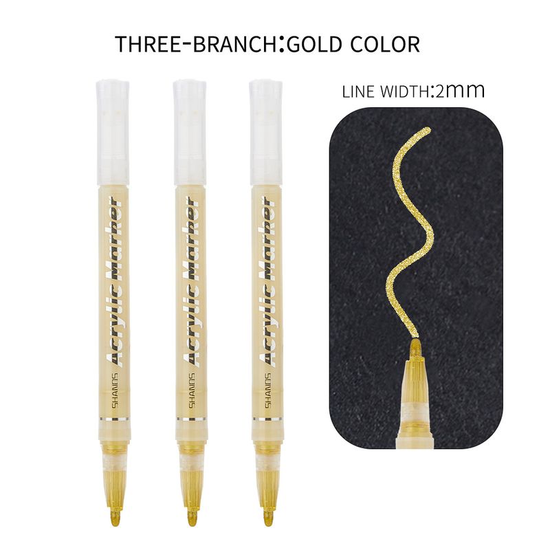 S345-G 2,0 mm Acrylfarben-Markerstift-Set – Metallic-Gold, Silber, Weiß – Textmarker, Kunst, Heimwerken, Basteln, Skizzieren, Bullet Journaling​_voghion.com
