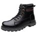 Martin Boots Men's High-top Style First-layer Tooling Boots Trendy Boots Black Leather Boots Men's Shoes_voghion.com