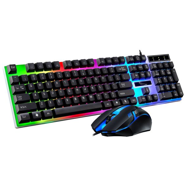 Gamer e Combo RGB LED 104 teclas com fio teclado e mouse para jogos conjunto para notebook laptop desktop PC tablet_voghion.com