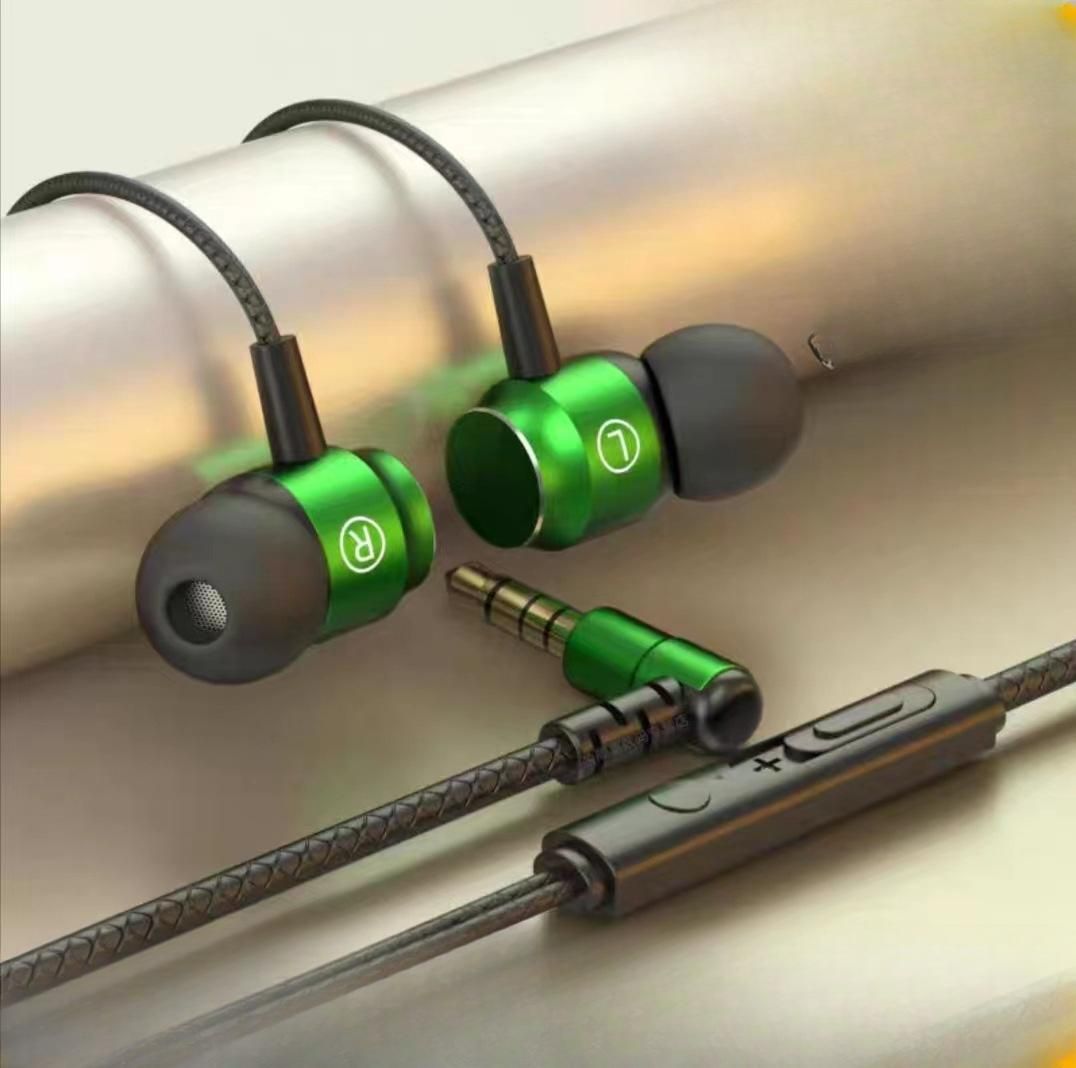 Écouteurs intra-auriculaires de jeu coudés filaires en métal, pour manger du poulet esports, écouteurs filaires universels pour téléphone Android de haute qualité_voghion.com