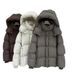 Women's Long Puffer Coat With Fox Fur Collar – Oversized Fit, RDS-Certified White Goose Down, Belted Waist For A Flattering Silhouette_voghion.com