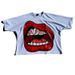 Abbigliamento maschile Hip Hop Big Mouth Pattern Stampa Oversize Retro Classico Maglietta a maniche corte_voghion.com
