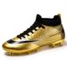 Golden Football boot high top tf broken nails artificial lawn boys and girls AG long nail competition student training_voghion.com