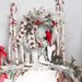 Zong Hong Cross-border Cardinal Master Christmas Wreath Door Hanging Courtyard Window Decoration Flocking Wreath Holiday Scene Arrangement_voghion.com
