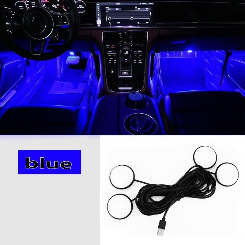 1 set di luci ambientali a LED per auto, per interni auto, decorative, con quattro lampade notturne MYY_voghion.com