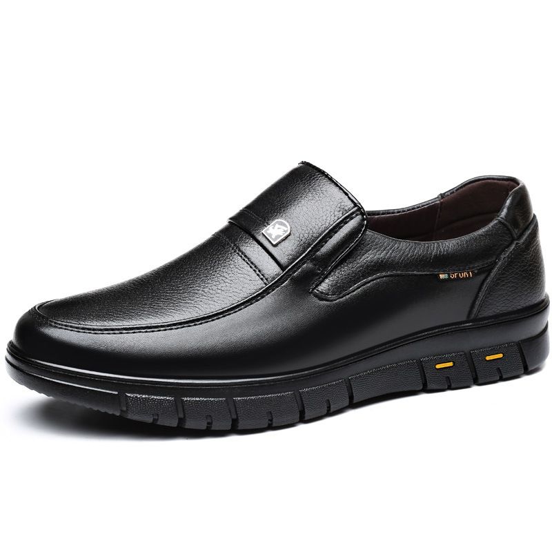 2025 Top Layer Cowhide Car Men's Casual Sole Soft Genuine Leather Slip-On Lazy Shoes Comfortable_voghion.com