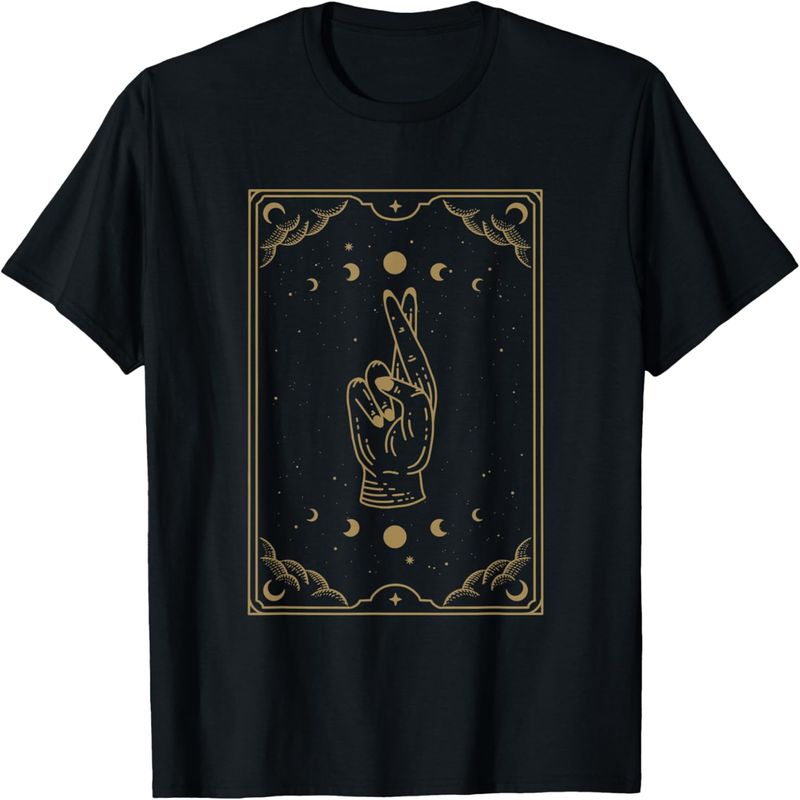 Maglietta estetica con le carte dei tarocchi della strega, Hands of Luck._voghion.com