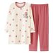 Pajamas for women in spring and autumn, winter pure cotton sleeved cute home clothes, 2023 new set, medium to long_voghion.com