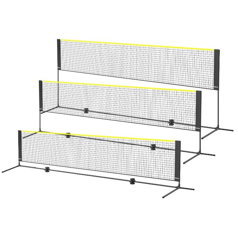 Net 14ft Set Adjustable Portable Net Pickleball Poles Easy Tennis Volleyball Setup With Badminton Wide Net Height Foldable Net_voghion.com
