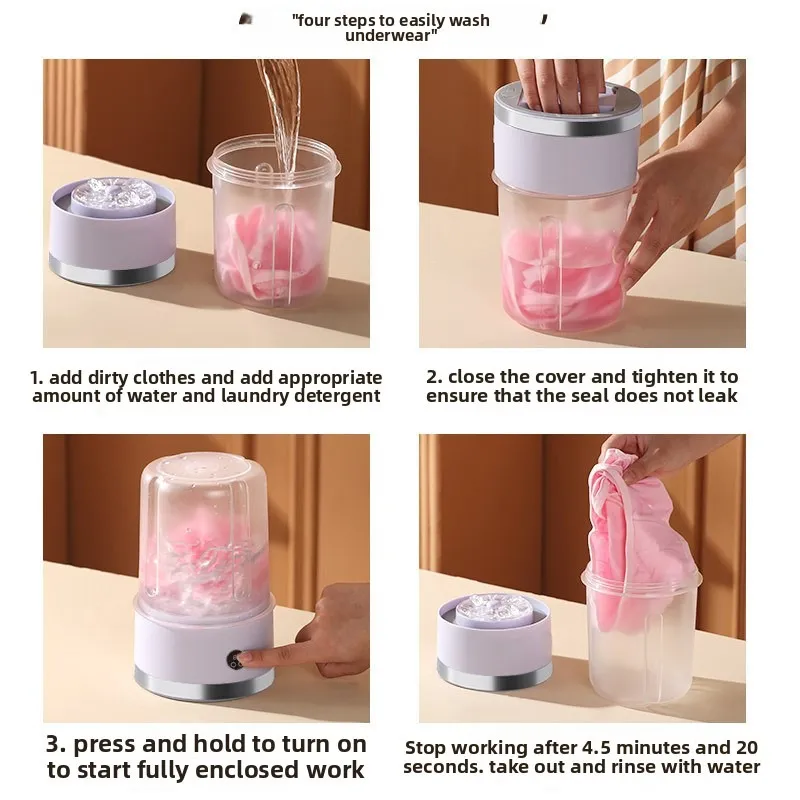 Pārrobežu apakšveļa, apakšveļa, veļas kauss, pārnēsājama maza bezvadu uzlādes veļas mašīna, mājsaimniecības kopmītņu mini veļas mašīna_voghion.com