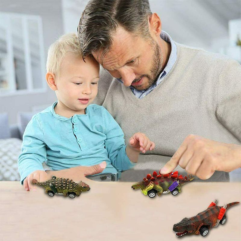 Dinosaur Cars Vibrant Pull Back Toy Set For Kids Boomerang Action With_voghion.com