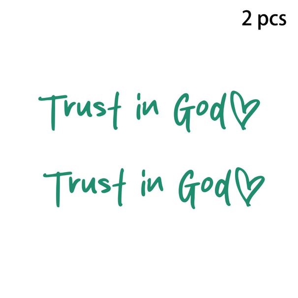 Paquete de 2 pegatinas decorativas para espejo retrovisor de coche, espejo de maquillaje, confianza en Dios_voghion.com