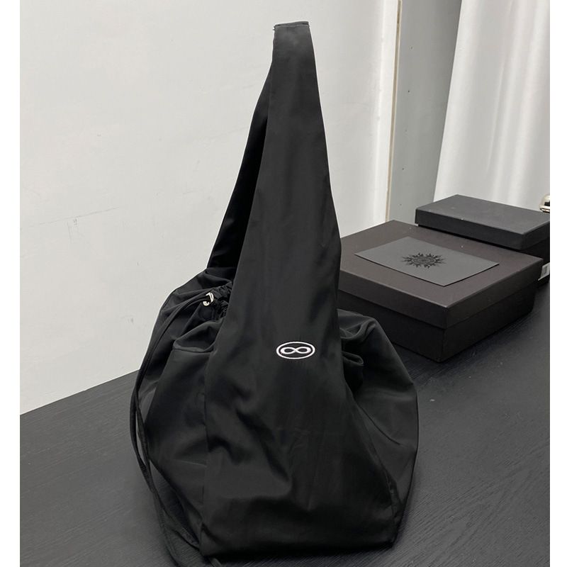 Meiya EIGHT SERIES Black Drawstring Casual Large Capacity Versatile Shoulder Crossbody Bag_voghion.com