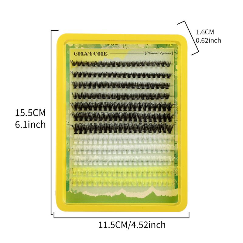 Foreign trade cross border color single cluster D curved false eyelashes set 10 18mm DIY segmented grafted thick eyelashes_voghion.com