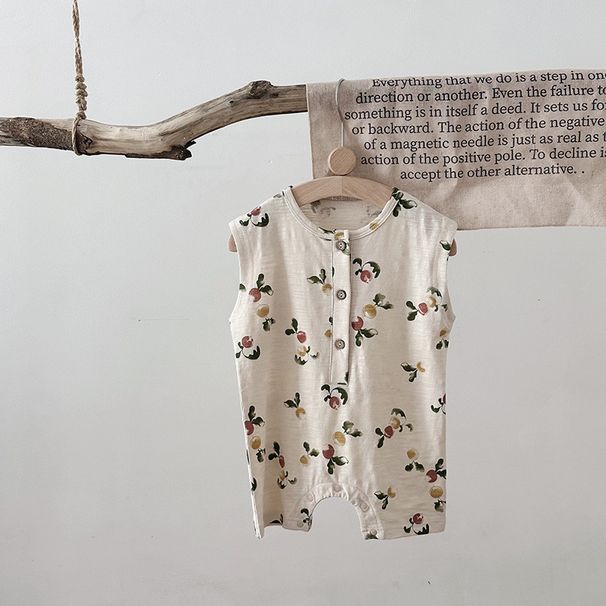 Tutina estiva per neonati da 0 a 3 anni, in puro cotone, con stampa di frutta, stile nordico, corta, per gattonare_voghion.com