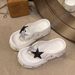 2024 nuove pantofole con suola spessa a forma di stella a cinque punte con strass per donna estate scarpe da spiaggia antiscivolo all'aperto con plateau e tacchi infradito alla moda_voghion.com