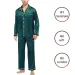 Plus Size Solid Color Long Sleeve Pajamas Men's Artificial Silk Sleepwear Student Loungewear Cardigan Lapel Nightwear Set_voghion.com